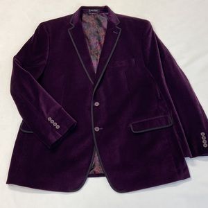 Vintage Van Heusen Blazer Purple Velvet Sports Coat 48R